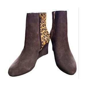Rockport Seven to 7 suede heeled boots brown and leopard size 9 NEW